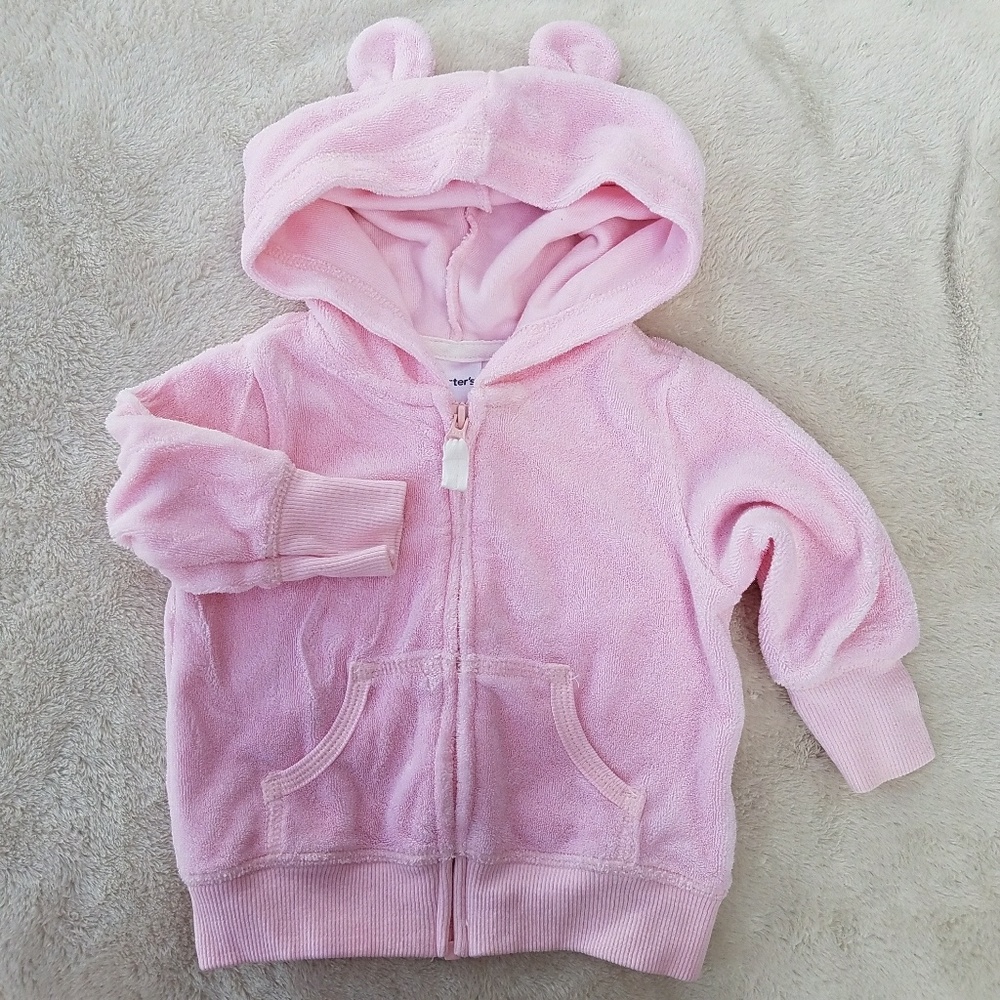 Carter's Pink Terry Hoodie with Ears Jacket